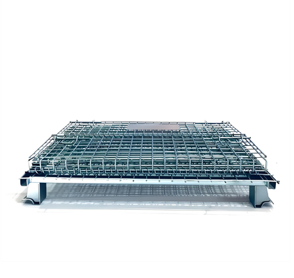 Galvanized Folding Lockable Wire Mesh Container Storage Cage for Warehouse
