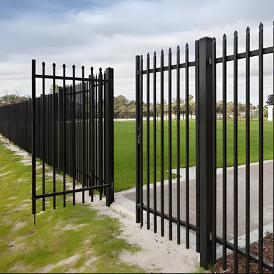 8ft nowoczesny płot ze stali metalowej czarny kwadratowy rurka do ogrodu mieszkalnego