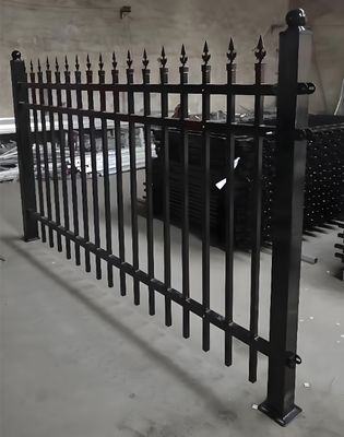 European Picket Top Steel Garden Tubular Fence Panels
