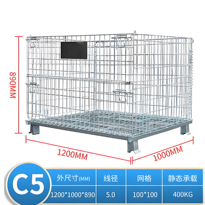 Klatka magazynowa z drutu o grubości 5,8 mm i nośności 1500 kg, wymiary zewnętrzne 1000x200x840 mm